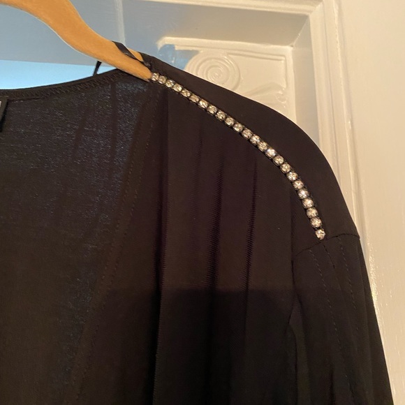 NWT Dressbarn Black Rhinestone top - Picture 3 of 13